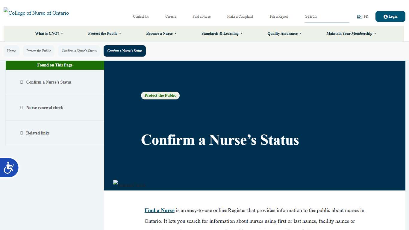 Confirm a Nurse’s Status